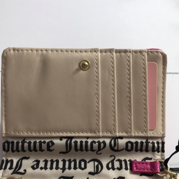 Juicy Couture Fuschia Heart and Soul Furget Me Not Flapp CC Coin Purse - Picture 9 of 11